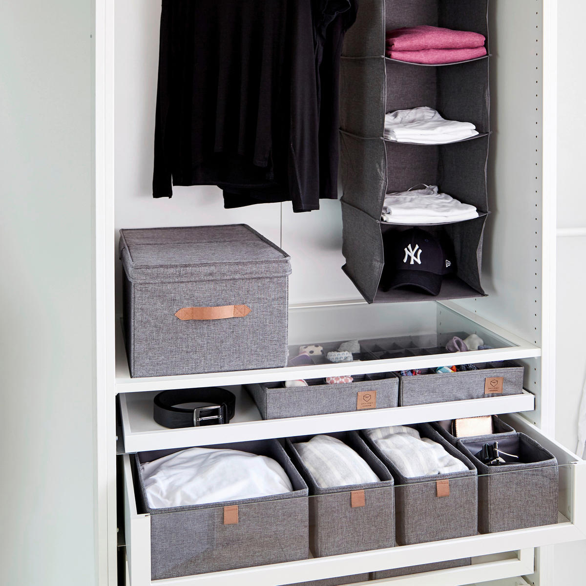 ORGANIZER  - Grau, Basics, Karton/Textil (30/15/15cm) - Store It