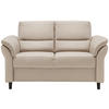 2-SITZER-SOFA Lederlook Beige  - Beige/Schwarz, MODERN, Holz/Textil (147/90/89cm) - Livetastic