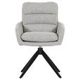 ARMLEHNSTUHL  Stoffauswahl, Sitzfläche 360° drehbar, automatische Rückholfunktion Flachgewebe  - Beige/Schwarz, Design, Textil/Metall (60/89/69cm) - Novel