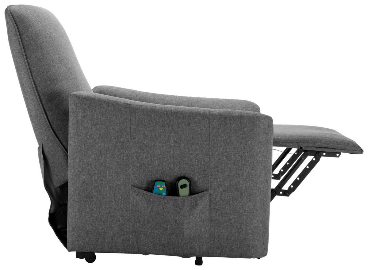 TV-FOTEL - fekete/szürke, Konventionell, textil/fém (73.5/103/87cm) - MID.YOU