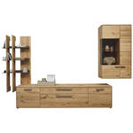 WOHNWAND  in Bronzefarben, Wildeiche  340,1/214/45,2 cm  - Wildeiche/Schwarz, Natur, Glas/Holz (340,1/214/45,2cm) - Valnatura