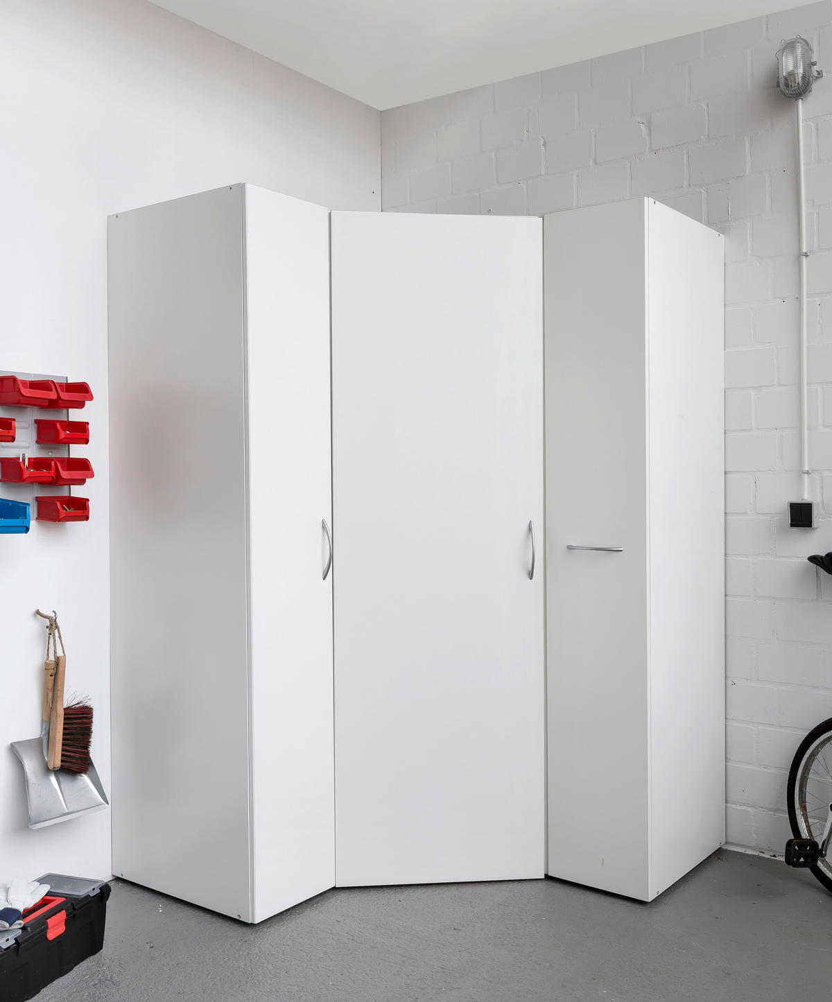 MEHRZWECKSCHRANK 45/185/54 cm  in Weiß  - Alufarben/Weiß, KONVENTIONELL, Holzwerkstoff/Kunststoff (45/185/54cm) - Xora