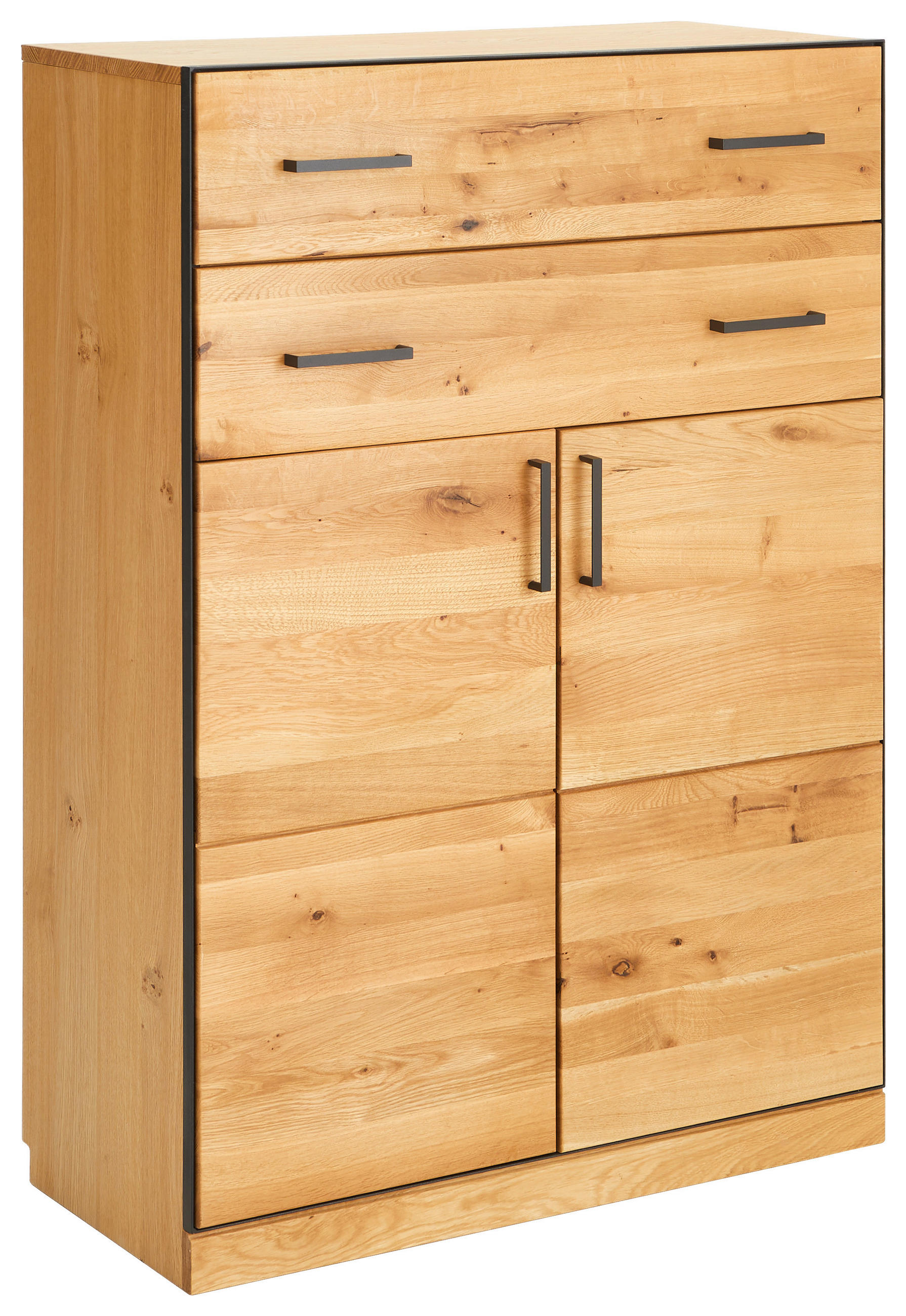 KOMMODE 86/122/40 cm Asteiche teilmassiv  - Eichefarben/Anthrazit, Natur, Holz/Holzwerkstoff (86/122/40cm) - Linea Natura