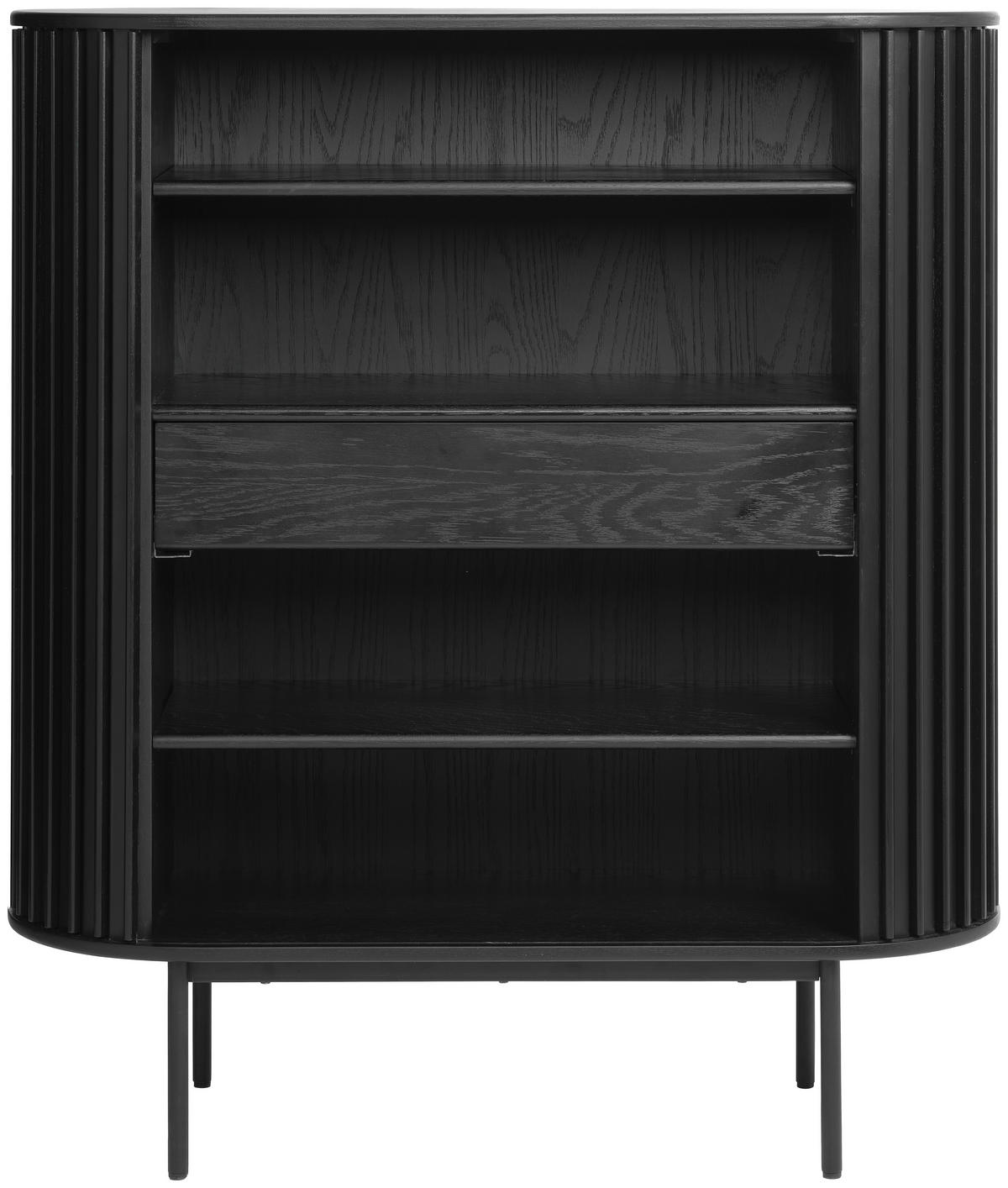 HÖG BYRÅ svart  110/125/45 cm  - svart, Trend, metall/trämaterial (110/125/45cm) - Novel