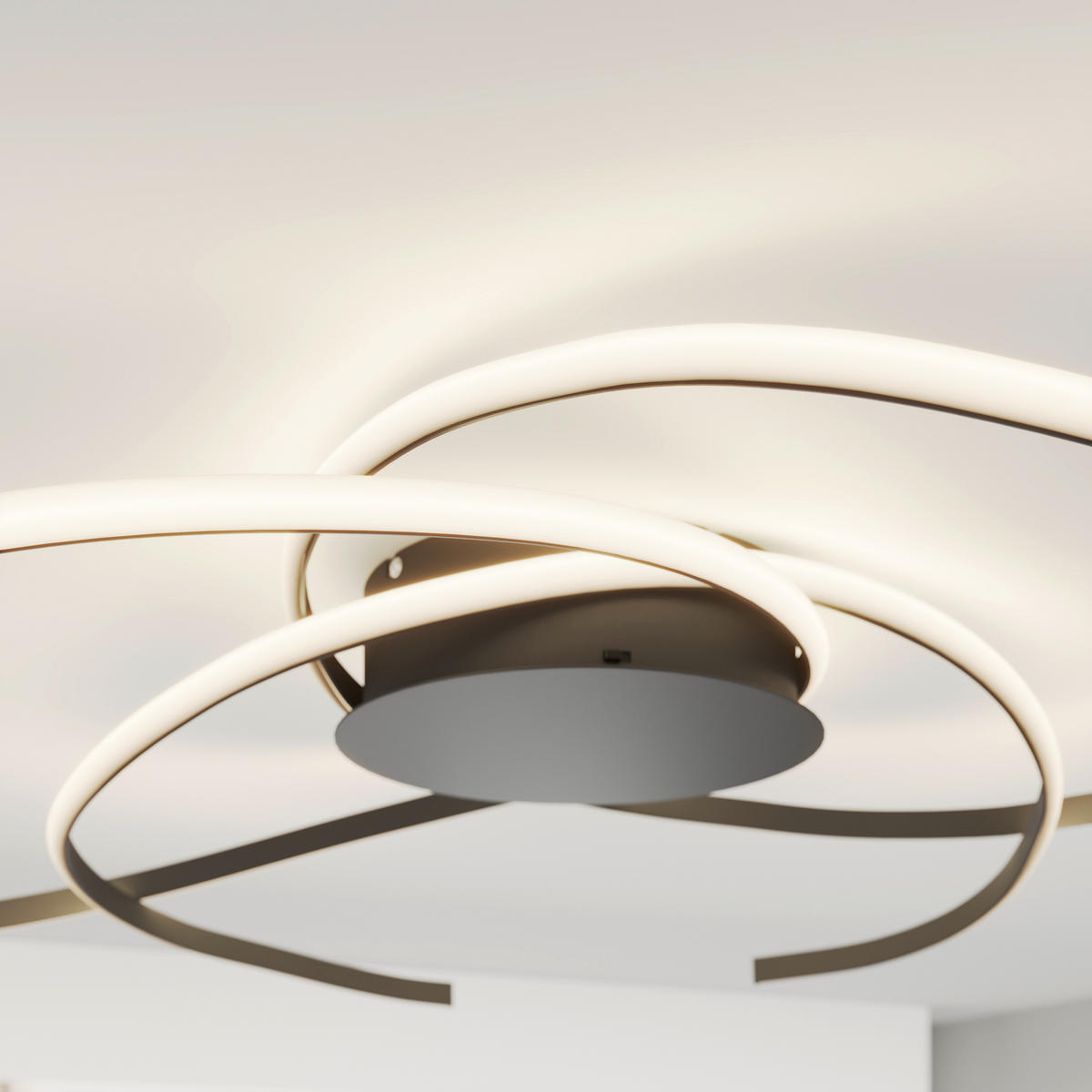 LED-DECKENLEUCHTE Norwich 98/25 cm   - Schwarz, Design, Kunststoff/Metall (98/25cm) - Novel