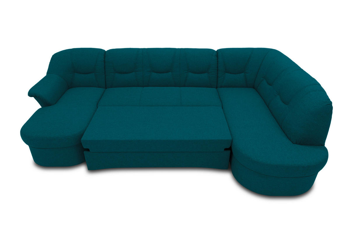 WOHNLANDSCHAFT Dunkelblau Mikrofaser  - Schwarz/Dunkelblau, KONVENTIONELL, Kunststoff/Textil (146/295/180cm) - MID.YOU