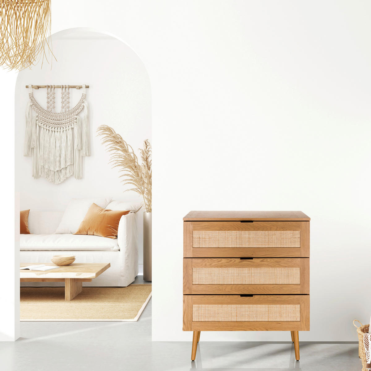 BYRÅ 80/90/40 cm  - svart/ekfärgad, Modern, trämaterial (80/90/40cm) - MID.YOU