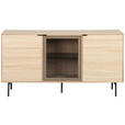 SIDEBOARD  150/80/40 cm  - Eichefarben/Schwarz, KONVENTIONELL, Glas/Holzwerkstoff (150/80/40cm) - Xora