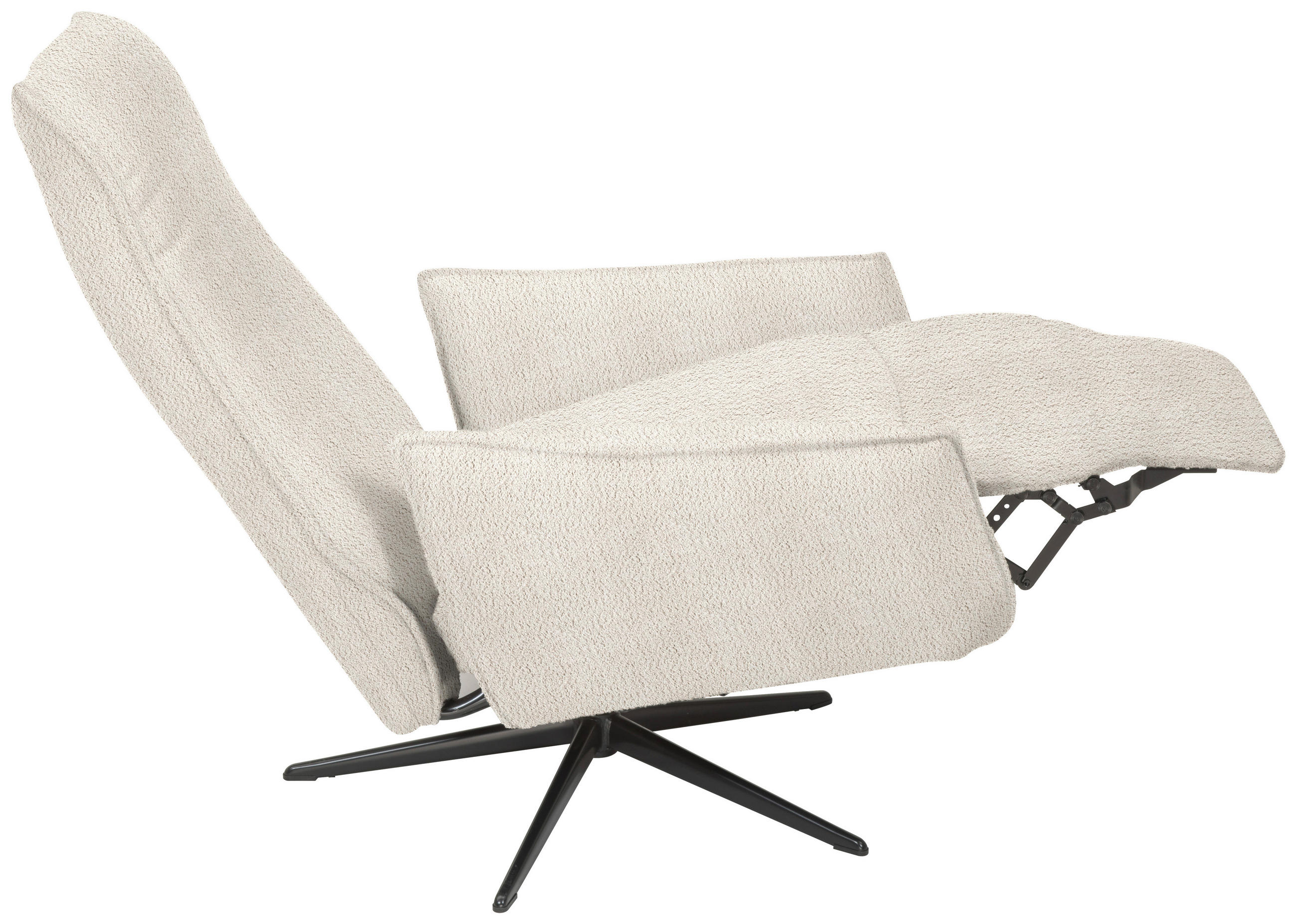 RELAXSESSEL Teddystoff Relaxfunktion    - Beige/Schwarz, Design, Textil/Metall (76/103/86cm) - Welnova