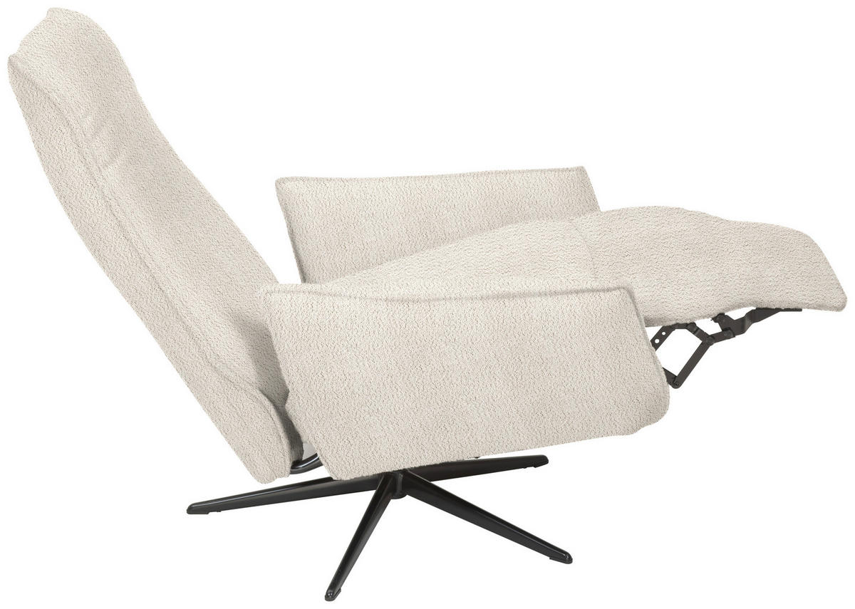 RELAXSESSEL in Textil Beige  - Beige/Schwarz, Design, Textil/Metall (76/103/86cm) - Welnova