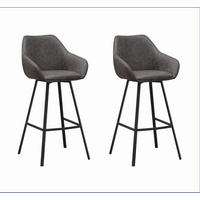 BARHOCKER-SET in Anthrazit  - Anthrazit/Schwarz, MODERN, Textil/Metall (50/112/60cm) - MID.YOU