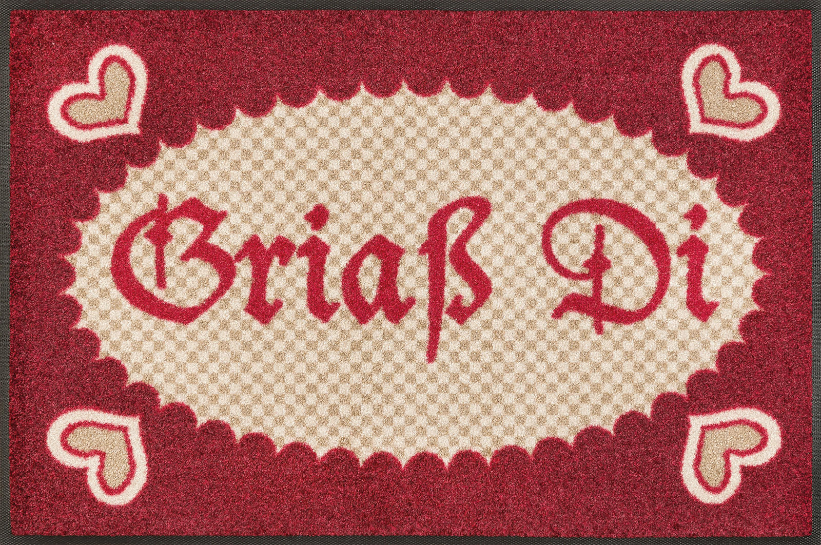 wash+dry FUßMATTE Griaß Di Rot, Beige 50x75 cm