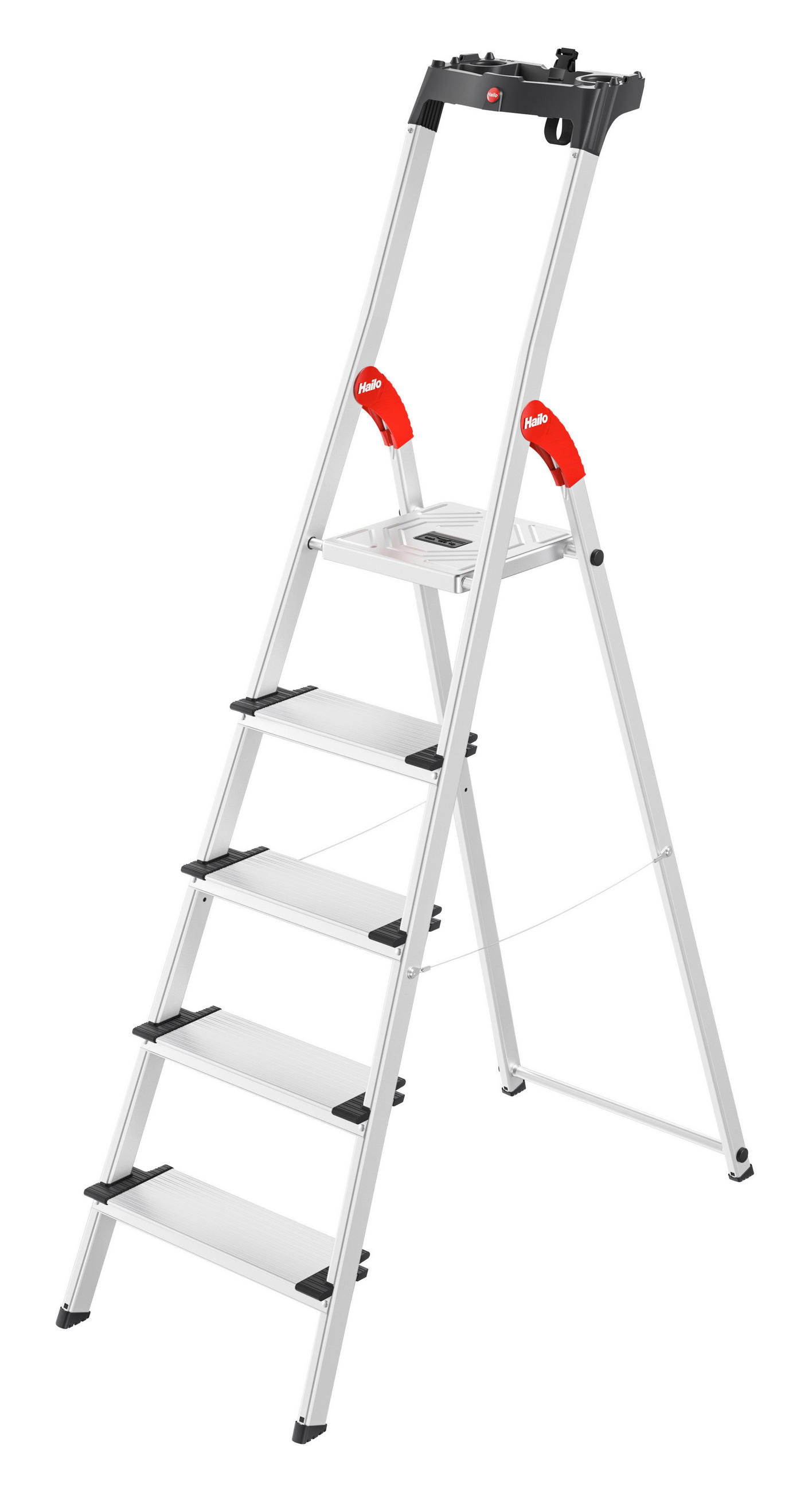 LEITER - Silberfarben, Basics, Kunststoff/Metall (48/168/101cm) - Hailo