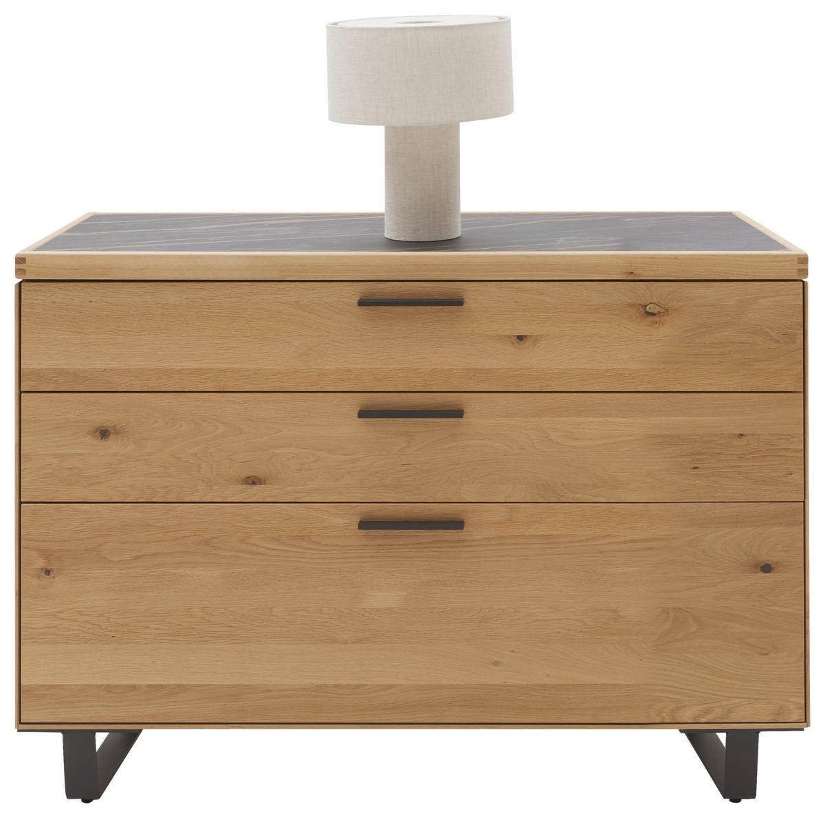 KOMMODE  in 122/75/45 cm  - Wildeiche/Schwarz, Design, Holz/Metall (122/75/45cm) - Valnatura