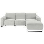 ECKSOFA  in Cord Hellgrau  266/180 cm  - Hellgrau/Schwarz, KONVENTIONELL, Textil/Metall (266/180cm) - Hom`in