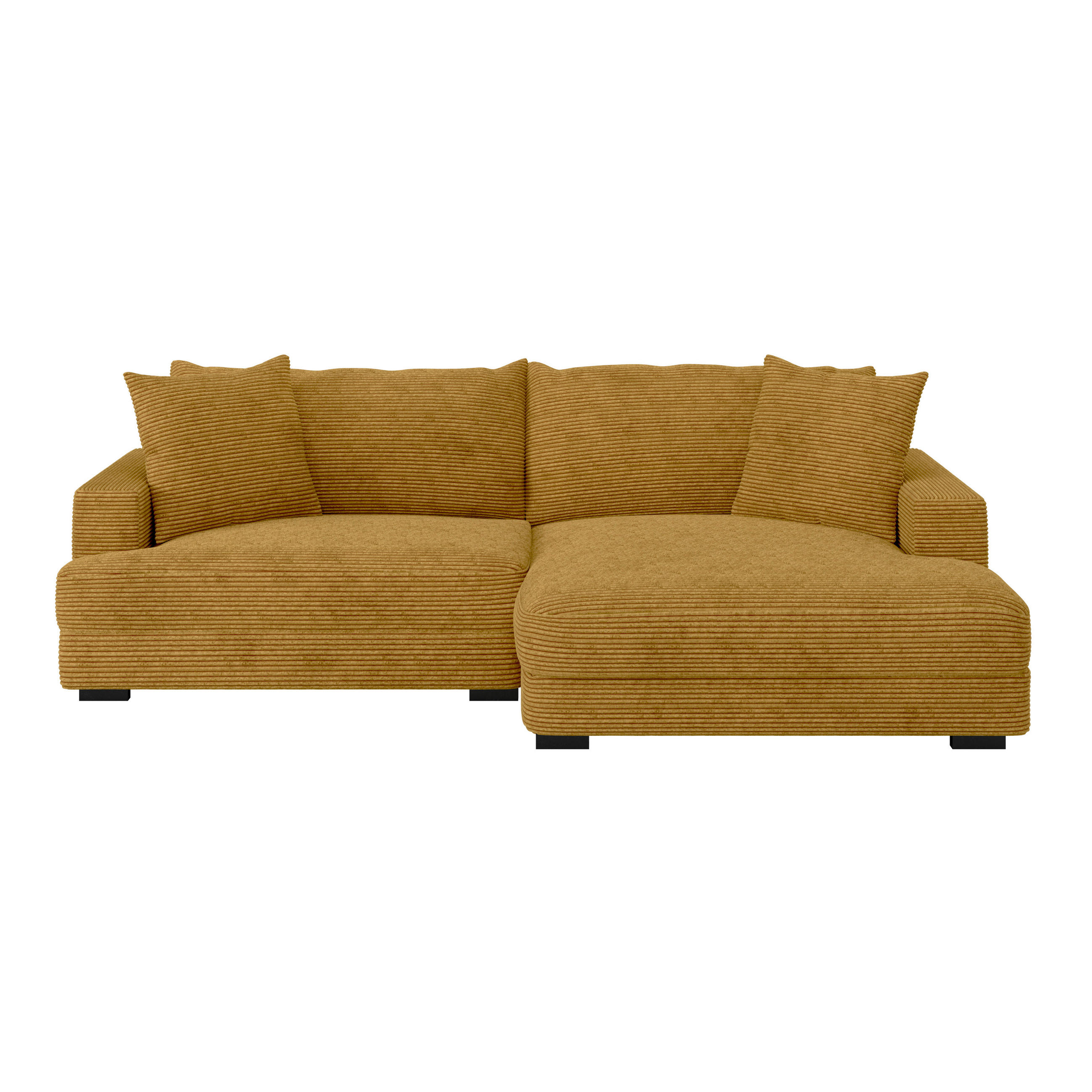 ECKSOFA Senfgelb Cord  - Senfgelb/Schwarz, MODERN, Textil (265/180cm) - P & B