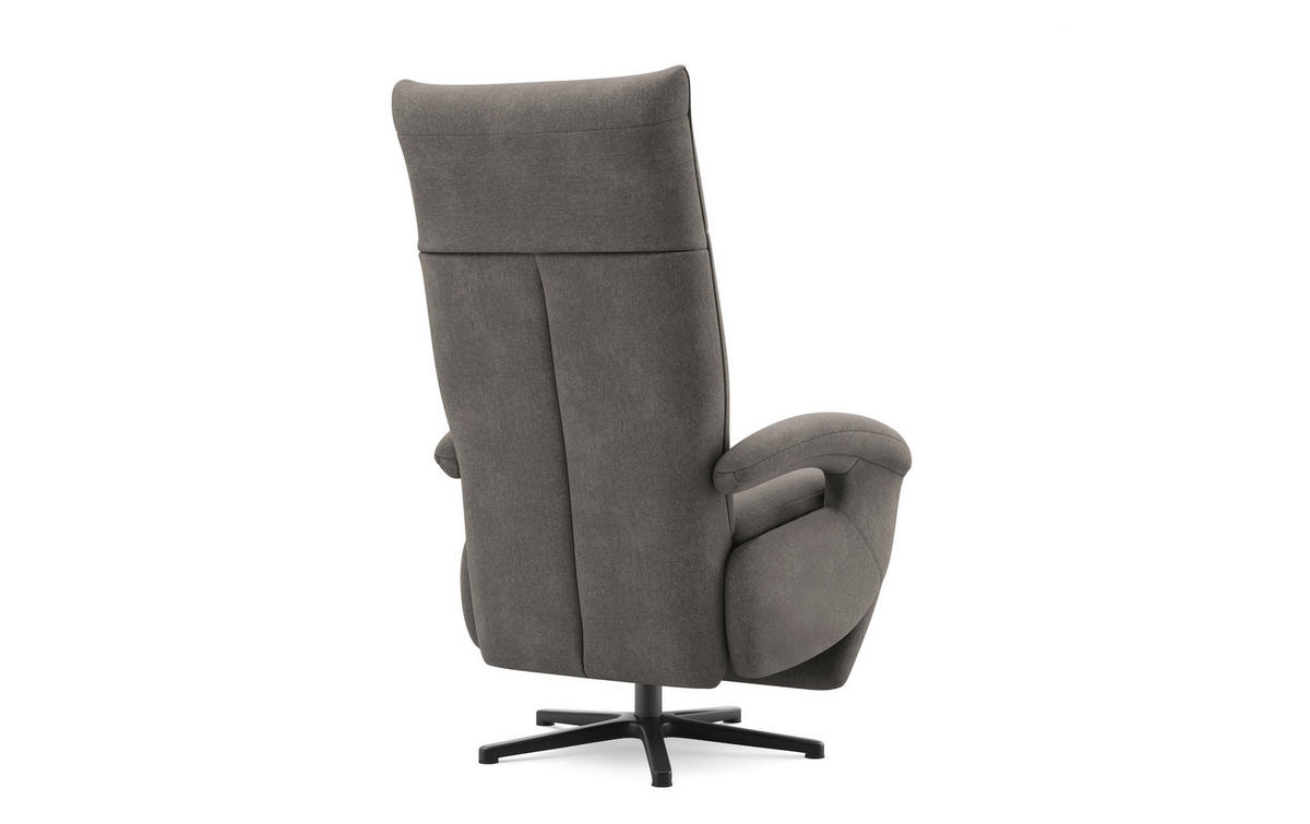 RELAXSESSEL Flachgewebe Kopfteilverstellung, Rücken echt    - Schwarz/Graphitfarben, MODERN, Textil/Metall (74/112/82cm) - Sit & More