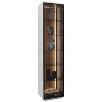 VITRINE Anthrazit, Weiss, Eichefarben  45,8/198,6/40 cm  - Weiss/Eichefarben, Design, Glas/Holz (45,8/198,6/40cm) - Dieter Knoll