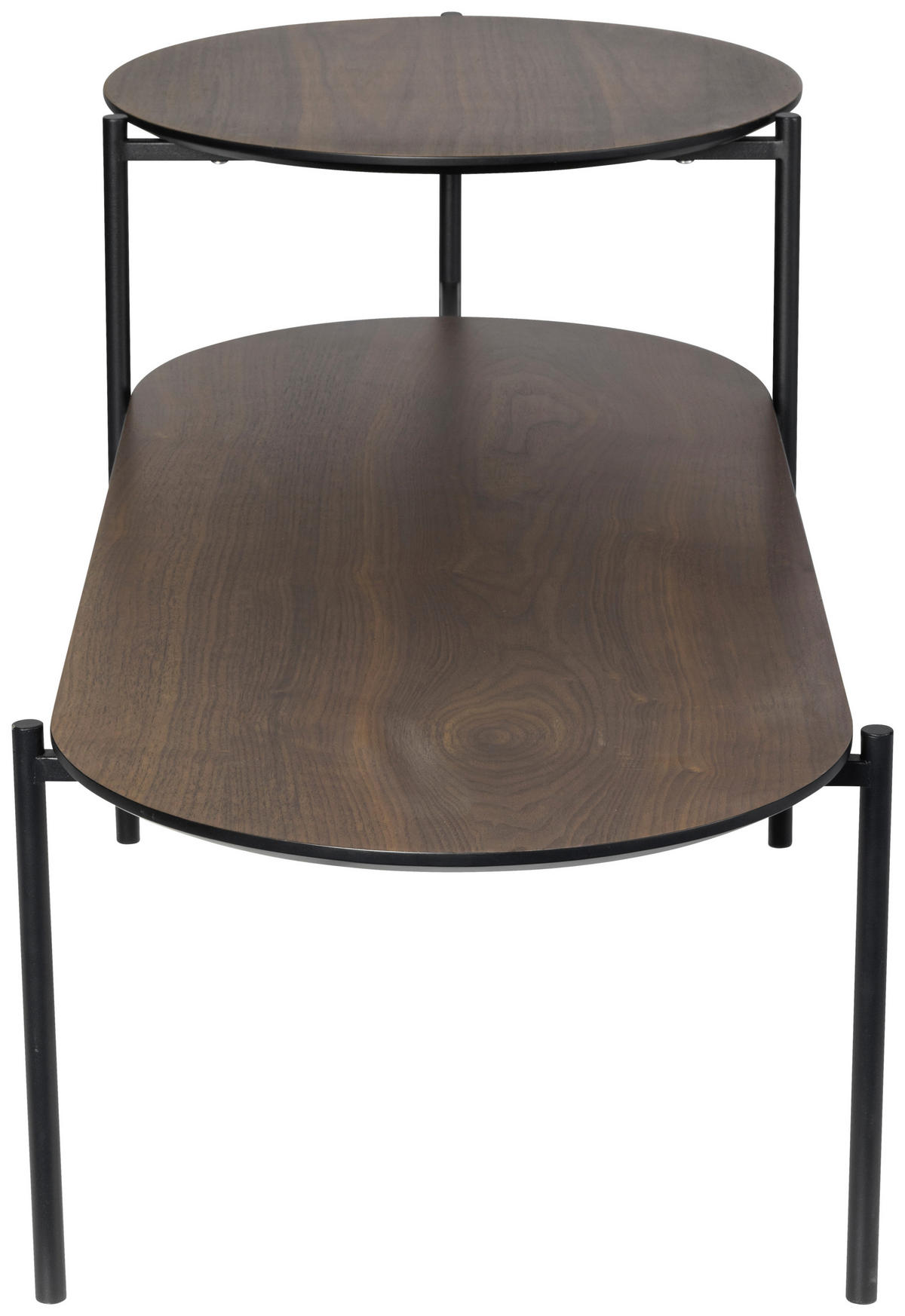 COUCHTISCH 118/45/48 cm oval Schwarz, Eiche dunkel  - Eiche dunkel/Schwarz, Design, Holzwerkstoff/Metall (118/45/48cm) - MID.YOU
