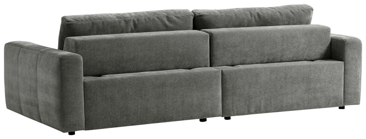 BIGSOFA Cord Grau  - Schwarz/Grau, MODERN, Textil (264/83/126cm) - Trendmanufaktur