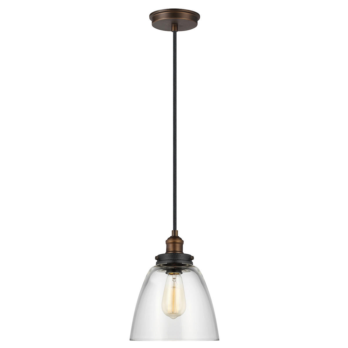 HÄNGELEUCHTE 22.8/31.3 cm    - Messingfarben/Zinkfarben, Konventionell, Glas/Metall (22.8/31.3cm) - Elstead Lighting
