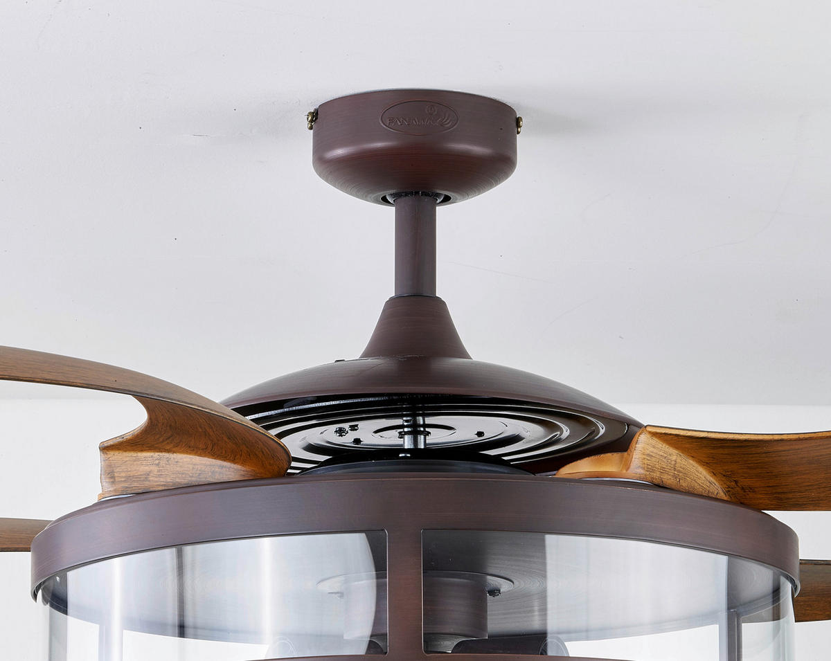 DECKENVENTILATOR  122/41 cm    - Walnussfarben/Bronzefarben, Basics, Kunststoff/Metall (122/41cm) - P & B