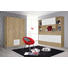DREHTÜRENSCHRANK Eichefarben, Weiß - Eichefarben/Silberfarben, Design, Holzwerkstoff/Kunststoff (136/197/54cm) - Carryhome