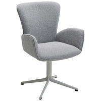 ARMLEHNSTUHL  , Stoffauswahl, Typenauswahl, inklusive Armlehnen  , Jacquard, Flachgewebe  ,  - Grau, Design, Textil/Metall (63/92/63cm) - Valdera