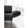 RÉCAMIERE in Echtleder Dunkelgrau  - Chromfarben/Dunkelgrau, Design, Leder/Metall (209/85-109/95-16cm) - Dieter Knoll