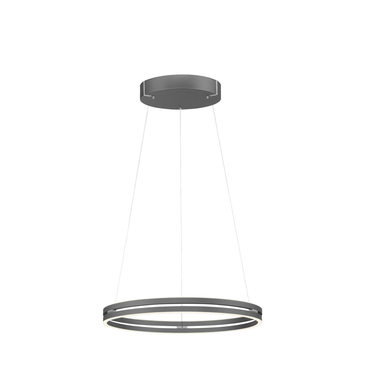 LED-HÄNGELEUCHTE Pure-Loop 70.1/70.1/40-350 cm  - Grau, Design, Kunststoff/Metall (70.1/70.1/40-350cm) - Neuhaus PURE