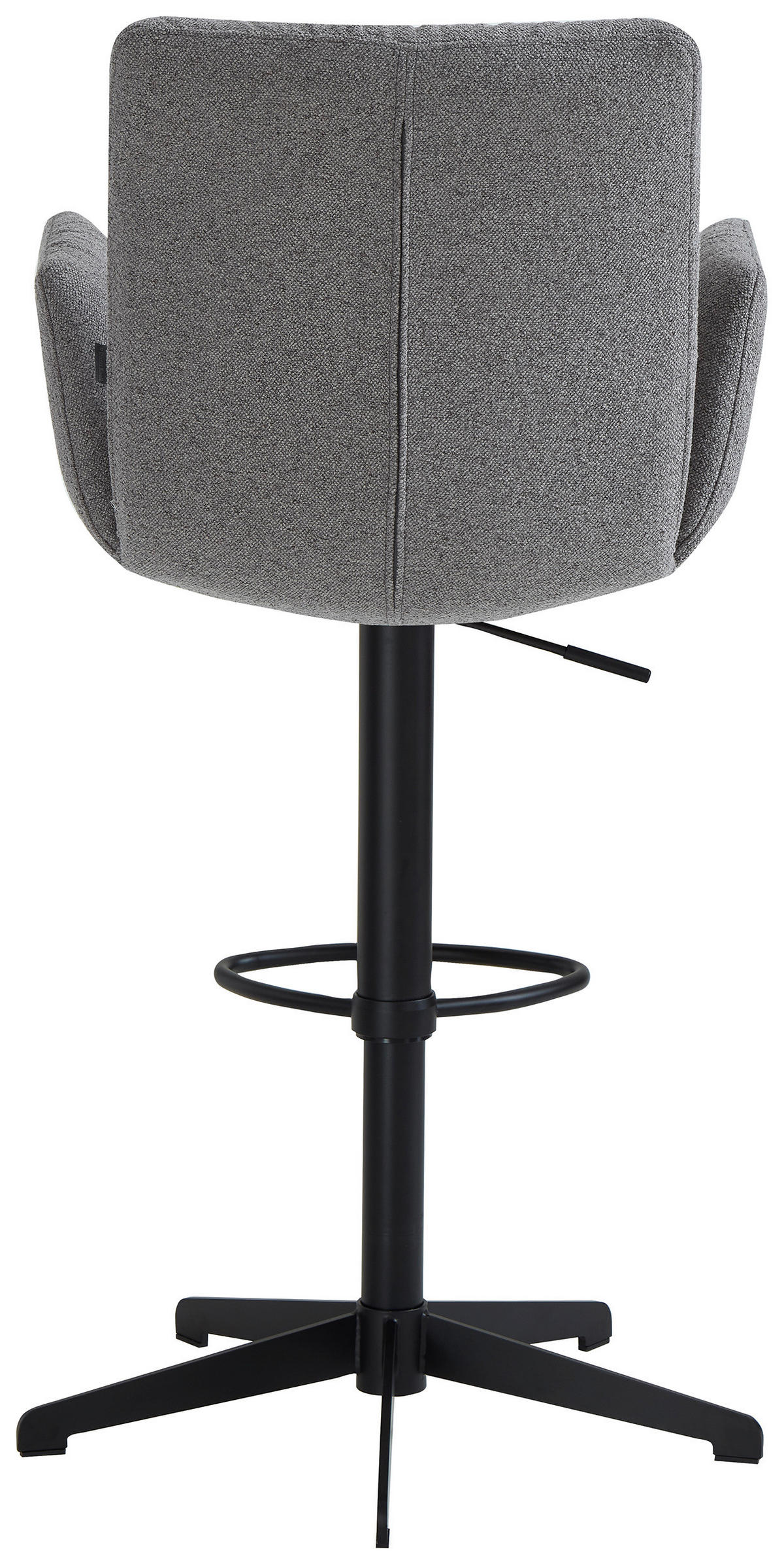 BARHOCKER Leinenoptik Schwarz, Cappuccino Stahl Sitzfläche 360° drehbar  - Schwarz/Cappuccino, Design, Textil/Metall (58/107-125/57cm) - Dieter Knoll