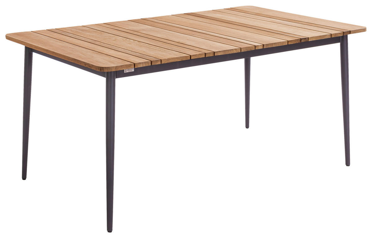 GARTENTISCH 160/95/76 cm Metall rechteckig  - Anthrazit/Teakfarben, Design, Holz/Metall (160/95/76cm)