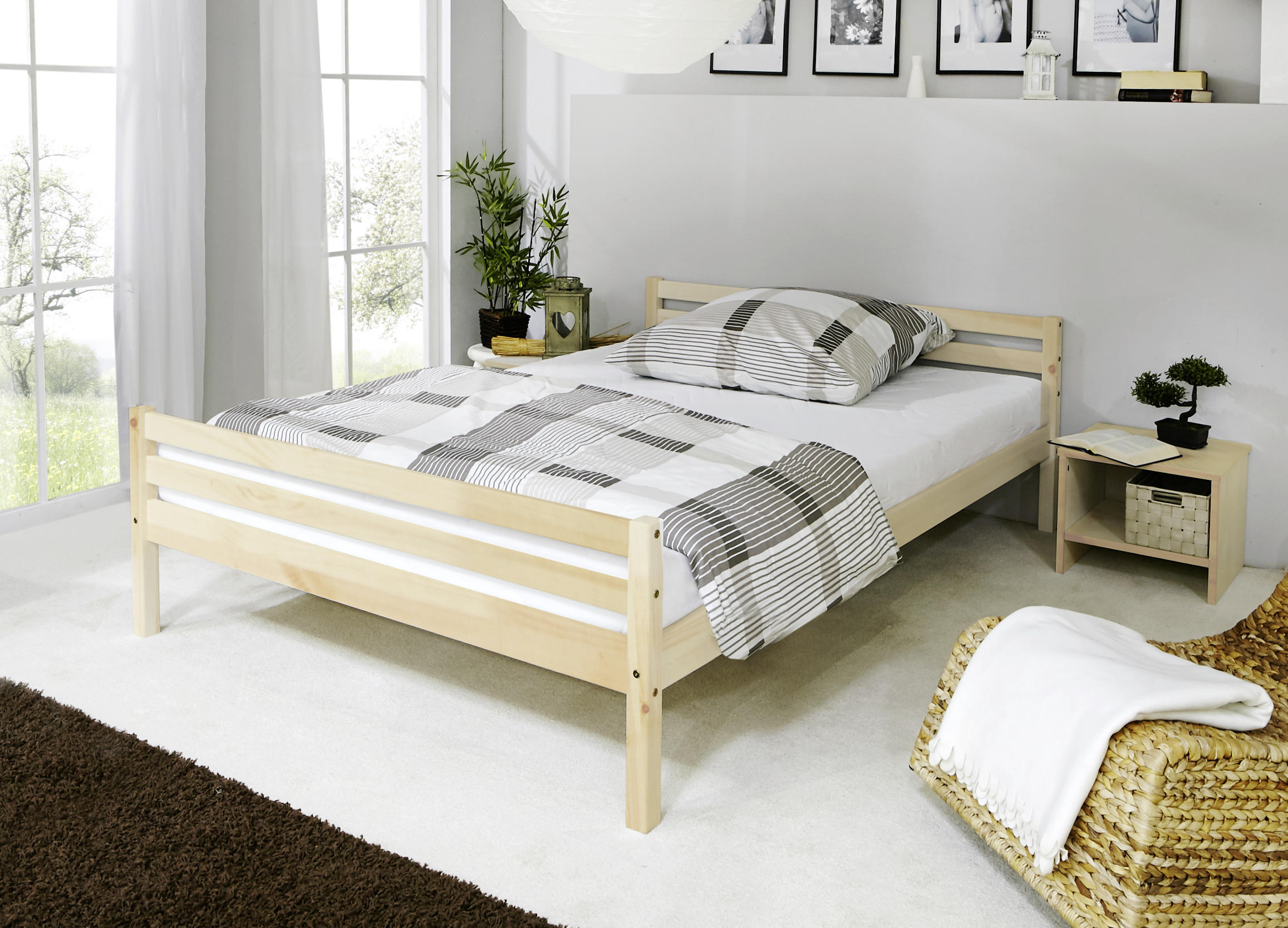BETT 140/200 cm  in Kieferfarben  - Kieferfarben, KONVENTIONELL, Holz (140/200cm) - MID.YOU