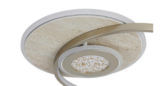 LED-DECKENLEUCHTE Travera 54,5/43/8 cm  - Sandfarben/Chromfarben, Design, Kunststoff/Stein (54,5/43/8cm) - Novel