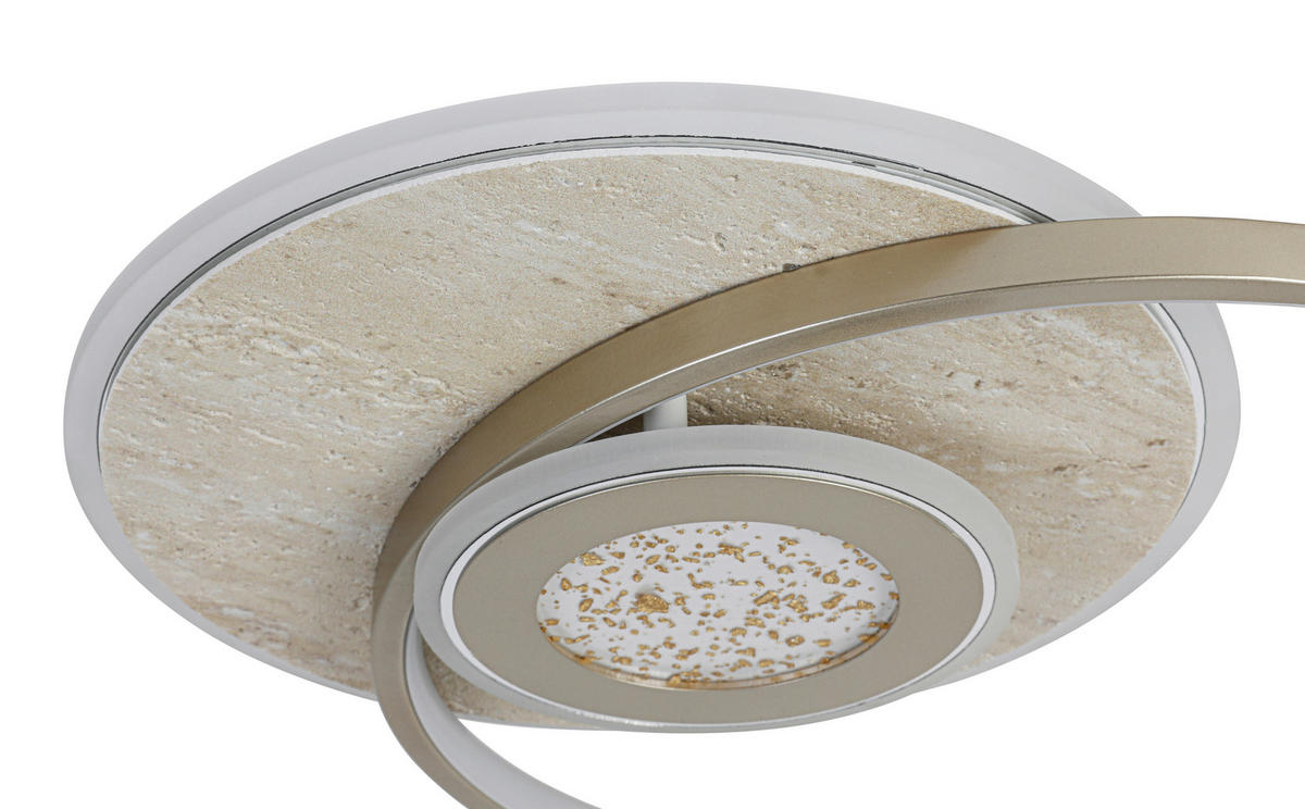 LED PLAFONJERA Travera  - boja hroma/šampanjac, Dizajnerski, kamen/metal (54,5/43/8cm) - Novel
