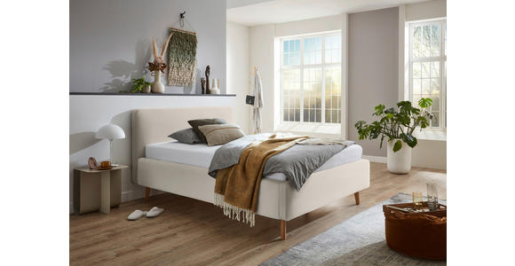 POLSTERBETT 140/200 cm  in Beige  - Eichefarben/Birkefarben, Design, Holz/Textil (140/200cm) - Xora