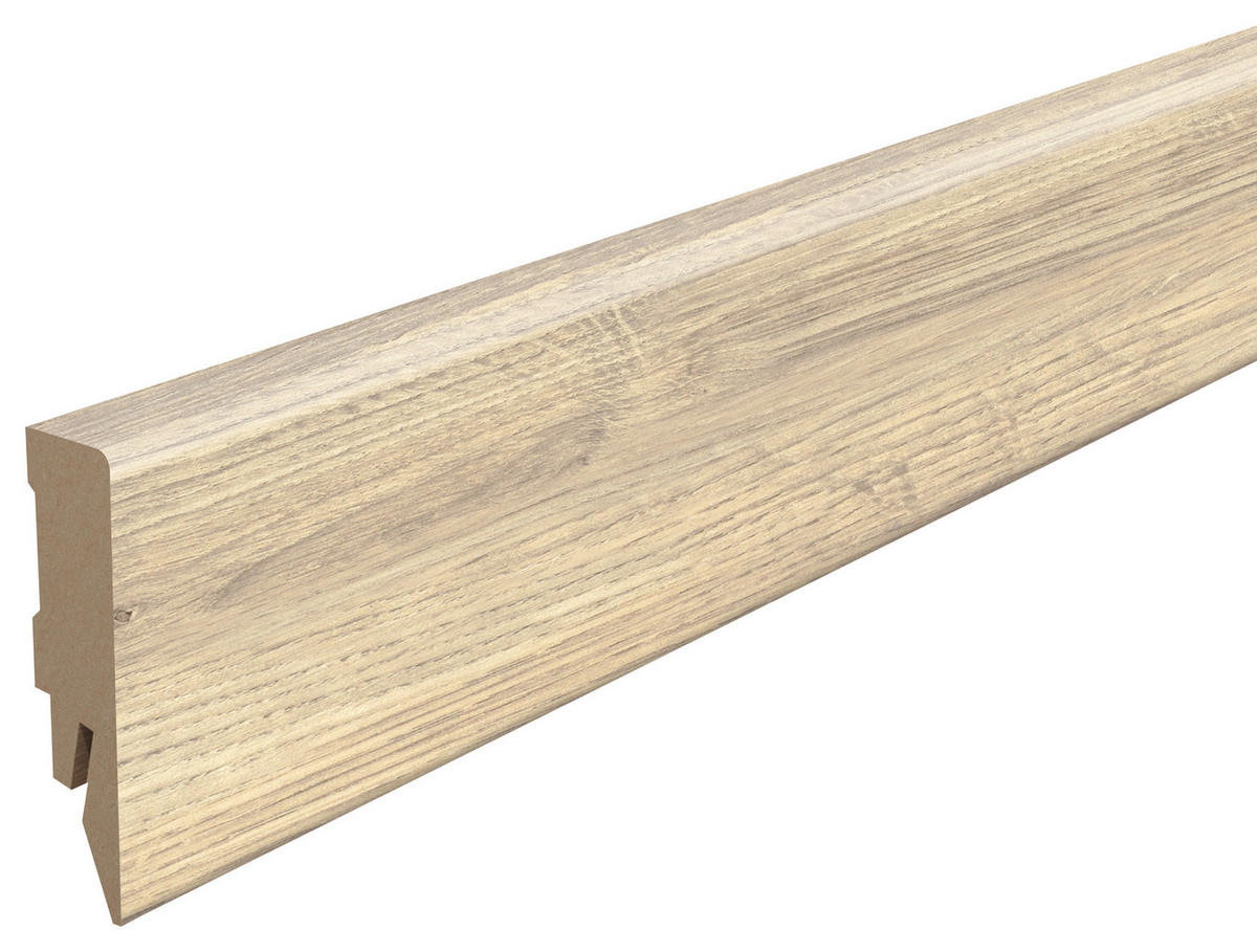 SOCKELLEISTE, Eiche hellbraun Hellbraun  - Hellbraun, KONVENTIONELL, Holzwerkstoff (240/1.4/5.8cm) - Egger Holzwerkstoffe