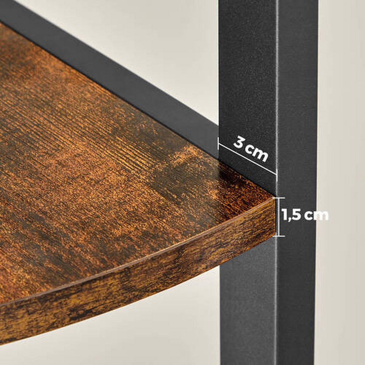 ECKREGAL - Schwarz/Braun, LIFESTYLE, Holzwerkstoff/Metall (30/150/30cm) - Boxxx