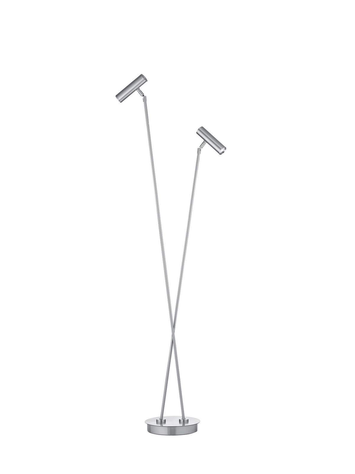 LED-STEHLEUCHTE Tom Pro 95.8/137 cm   - Chromfarben/Nickelfarben, MODERN, Metall (95.8/137cm) - Hell