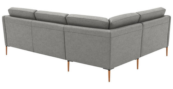 ECKSOFA  in Flachgewebe Hellgrau  189/236 cm  - Eichefarben/Hellgrau, Design, Holz/Textil (189/236cm) - Valnatura