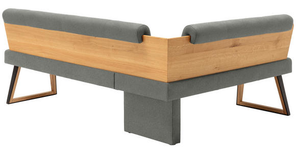 ECKBANK 195/155 cm  in Hellgrau, Wildeiche  - Wildeiche/Hellgrau, Design, Holz/Textil (195/155cm) - Venda