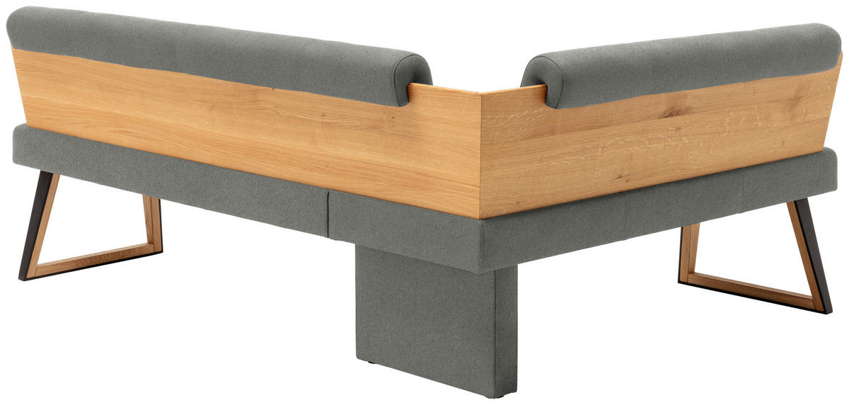 ECKBANK 215/165 cm  in Hellgrau, Wildeiche  - Wildeiche/Hellgrau, Design, Holz/Textil (215/165cm) - Venda