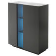 HIGHBOARD in 96/115/42 cm - Dunkelgrau, Natur, Glas/Holzwerkstoff (96/115/42cm) - Novel