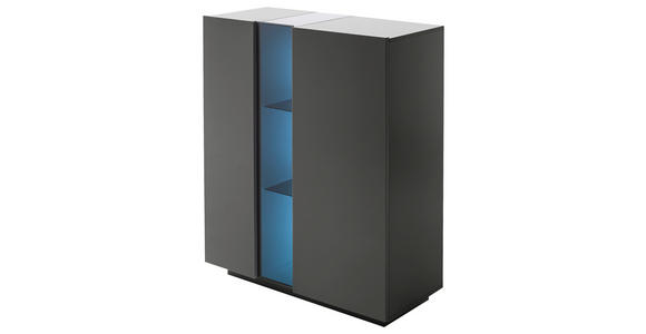 HIGHBOARD in 96/115/42 cm - Dunkelgrau, Natur, Glas/Holzwerkstoff (96/115/42cm) - Novel