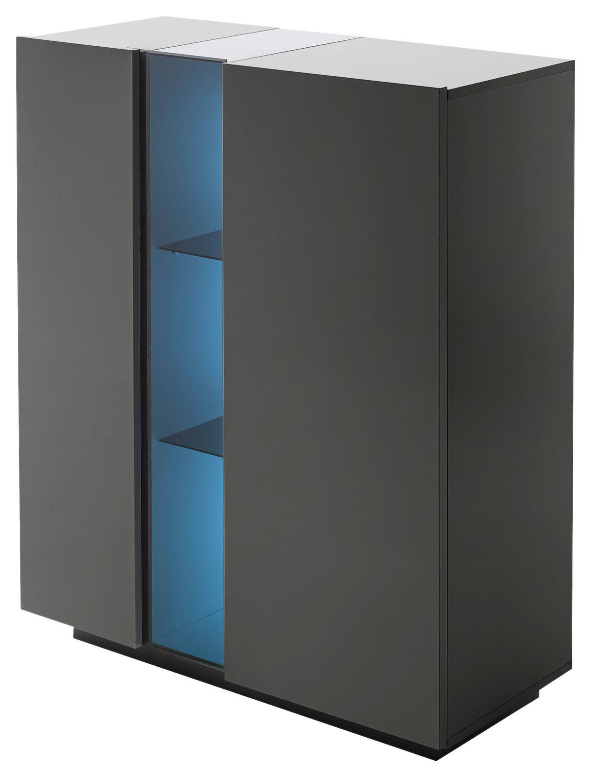 HIGHBOARD  in 96/115/42 cm  - Dunkelgrau, Natur, Glas/Holzwerkstoff (96/115/42cm) - Novel