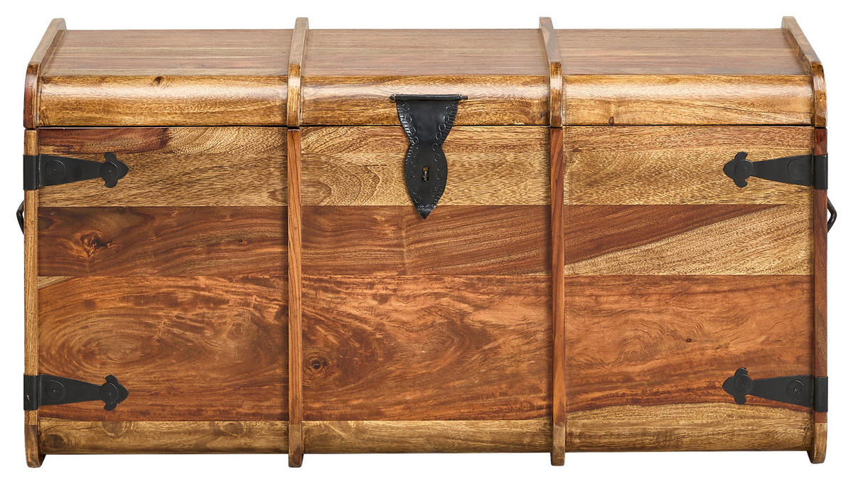 TRUHE Holz Sheesham Hartholz  - Sheeshamfarben, KONVENTIONELL, Holz (100/50/50cm) - Livetastic