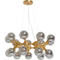 HÄNGELEUCHTE ATOMIC BALL 74/130/74 cm   - Silberfarben/Messingfarben, Design, Glas/Metall (74/130/74cm) - Kare-Design
