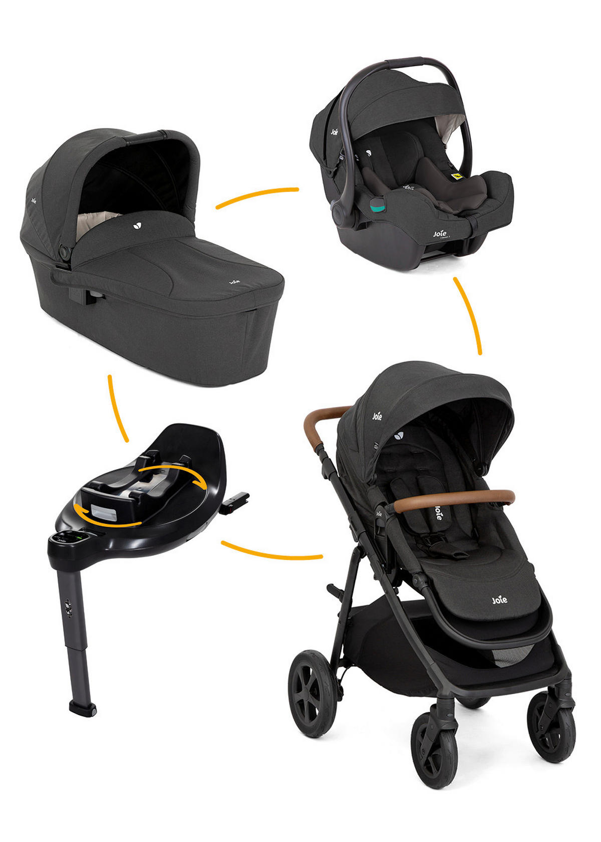 KINDERWAGENSET  Alore Set  Shale  - Schwarz, Basics, Textil (64/120/94cm) - JOIE SIGNATURE