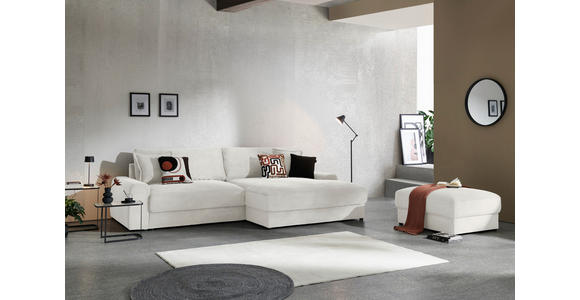 ECKSOFA in Cord Creme  - Creme/Schwarz, MODERN, Kunststoff/Textil (300/180cm) - Carryhome