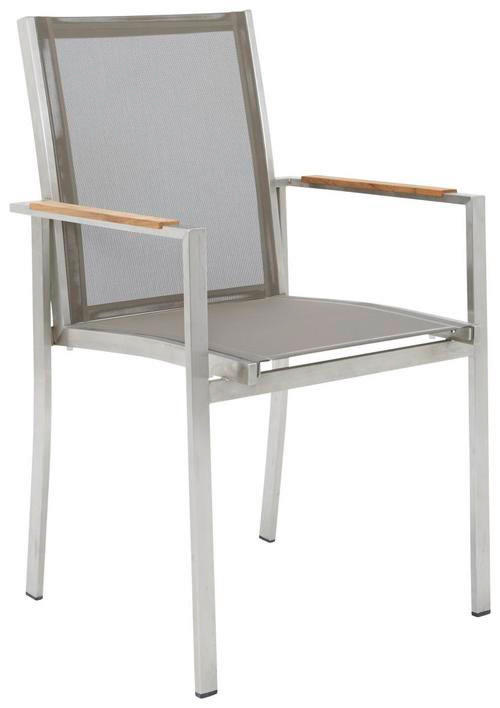 STAPELSESSEL Edelstahl Grau, Silberfarben  - Silberfarben/Grau, Design, Holz/Textil (57/90/63cm)